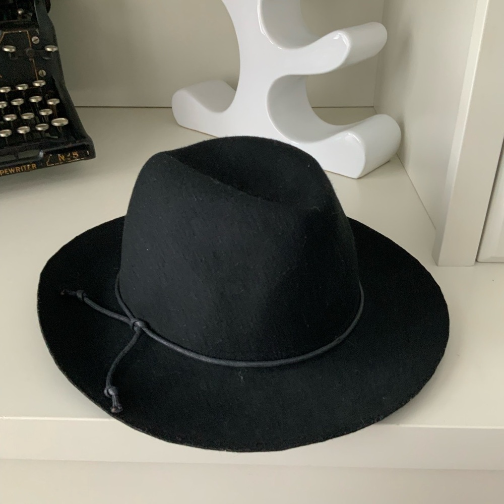 TARGET Brand Black Felt Wool Floppy Fedora Wide Brim Hat Women’s Size 21 inch